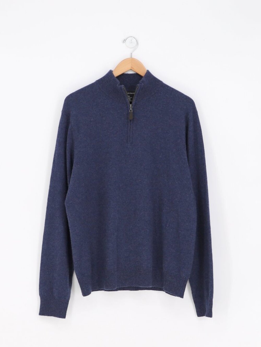 SOFIA CASHMERE Men's 1/4 Zip Cashmere Sweater in Navy Size XL